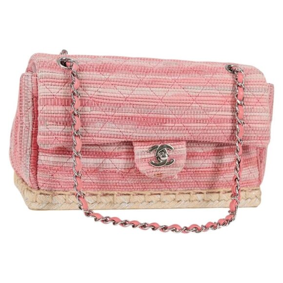 CHANEL Chain Matelasse Shoulder Bag Leather Pink CC Auth 132925V - Picture 1 of 16